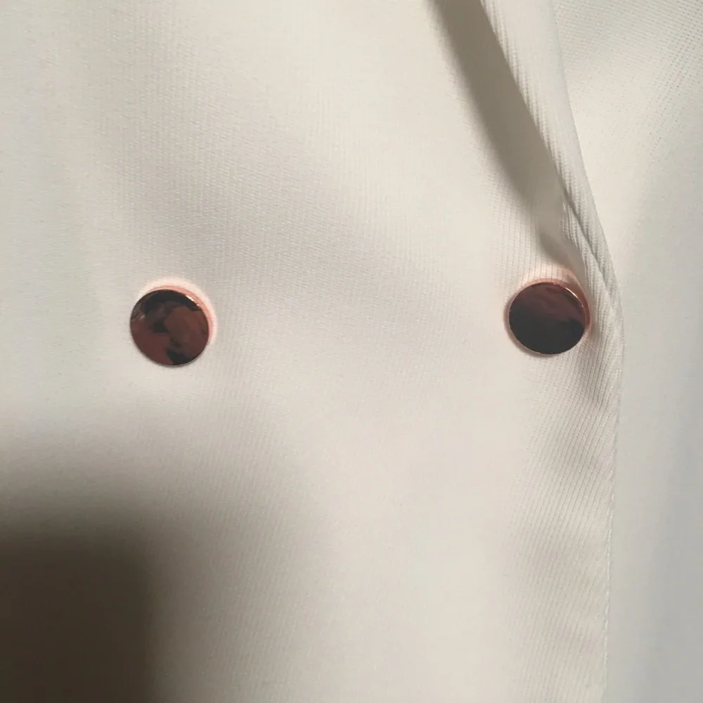 Topshop Ivory Double-Breasted Blazer